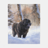 Newfoundland laat het sneeuwen Kerstmis Fleece Deken (Voorkant)