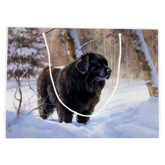 Newfoundland laat het sneeuwen Kerstmis Groot Cadeauzakje (Achterkant)