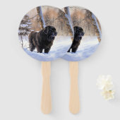 Newfoundland laat het sneeuwen Kerstmis Handwaaier (Voorkant en achterkant)