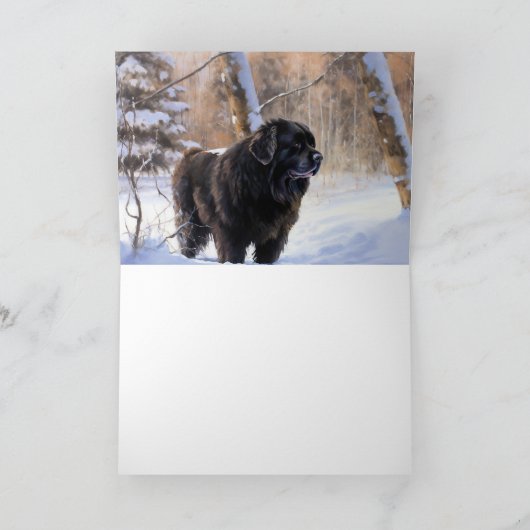 Newfoundland laat het sneeuwen Kerstmis Kaart (Binnen)