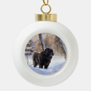 Newfoundland laat het sneeuwen Kerstmis Keramische Bal Ornament