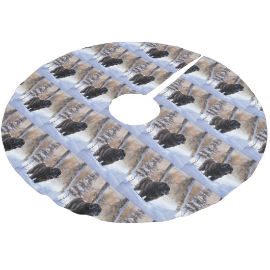 Newfoundland laat het sneeuwen Kerstmis Kerstboom Rok (Gekanteld)