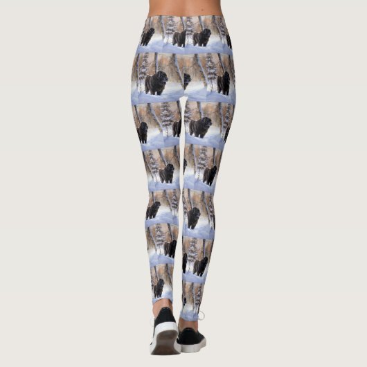 Newfoundland laat het sneeuwen Kerstmis Leggings (Achterkant)