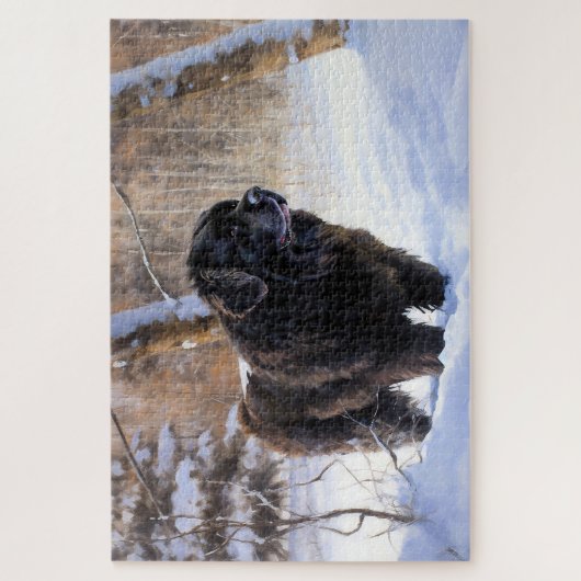 Newfoundland laat het sneeuwen Kerstmis Legpuzzel (Verticaal)