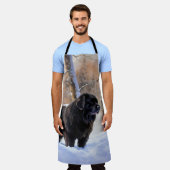 Newfoundland laat het sneeuwen Kerstmis Schort (Gedragen)