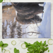 Newfoundland laat het sneeuwen Kerstmis Theedoek (Gevouwen)