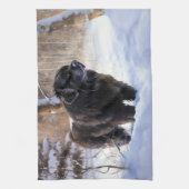 Newfoundland laat het sneeuwen Kerstmis Theedoek (Verticaal)