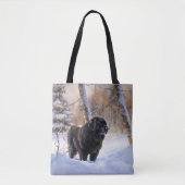 Newfoundland laat het sneeuwen Kerstmis Tote Bag (Voorkant)