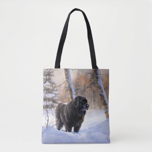 Newfoundland laat het sneeuwen Kerstmis Tote Bag (Voorkant)