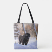 Newfoundland laat het sneeuwen Kerstmis Tote Bag (Achterkant)