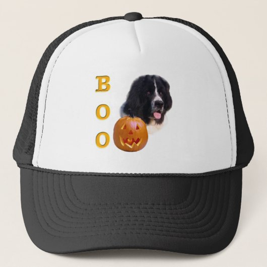 Newfoundland Landseer Halloween Boo Trucker Pet (Voorkant)