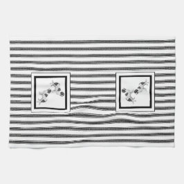 Newfoundland Landseer op zwart-witte streep Theedoek