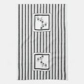 Newfoundland Landseer op zwart-witte streep Theedoek (Verticaal)