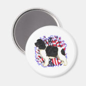 Newfoundland (landseer) Patriot Magneet (Voorkant / Achterkant)