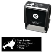 Newfoundland Landseer Silhouette Retouradres Zelfinktende Stempel (In situ)