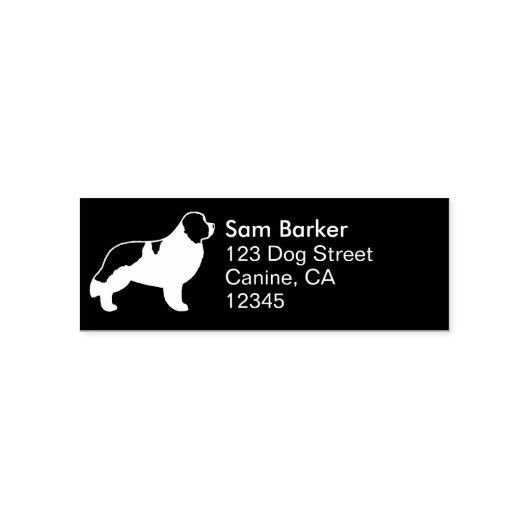 Newfoundland Landseer Silhouette Retouradres Zelfinktende Stempel (Design)