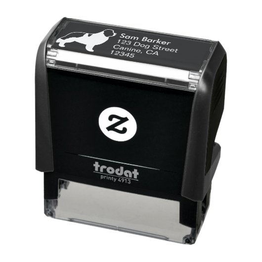 Newfoundland Landseer Silhouette Retouradres Zelfinktende Stempel (Product)