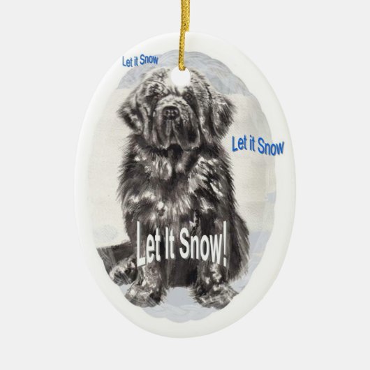 Newfoundland "Let it Snow" Keramisch Ornament (Voorkant)