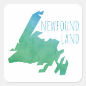 Newfoundland Map Vierkante Sticker (Voorkant)