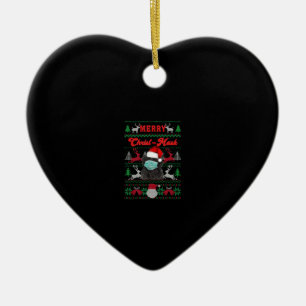 Newfoundland Merry Christus-Masker  Kerstcadeau Keramisch Ornament