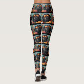 Newfoundland met hart Rozen Valentijnsdag Leggings (Achterkant)