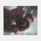 Newfoundland met Kerstman Festieve Kerstmis  Fleece Deken (Voorkant (Horizontaal))