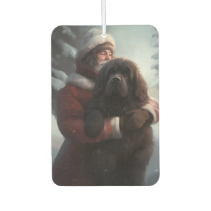 Newfoundland met Kerstman Festieve Kerstmis  Luchtverfrisser
