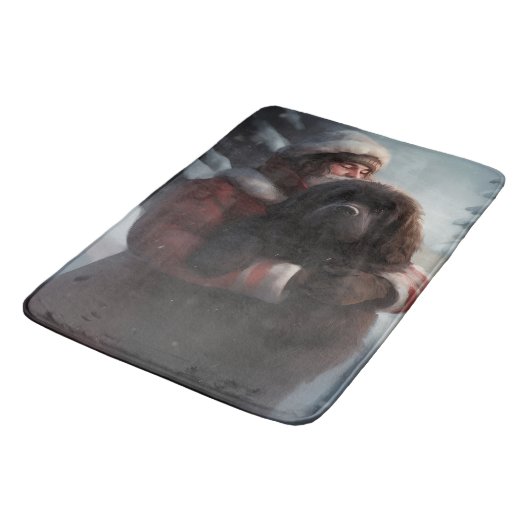 Newfoundland met Sinterklaas Feestelijke Kerstmis Badmat (Gekanteld)