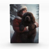 Newfoundland met Sinterklaas Feestelijke Kerstmis Fotoblokken (Voorkant)