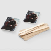 Newfoundland met Sinterklaas Feestelijke Kerstmis Handwaaier (Niet-gemonteerd)