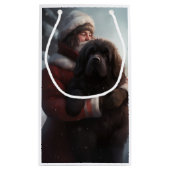 Newfoundland met Sinterklaas Feestelijke Kerstmis Klein Cadeauzakje (Achterkant)