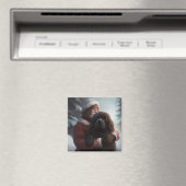 Newfoundland met Sinterklaas Feestelijke Kerstmis Magneet (Insitu (Vaatwasser))