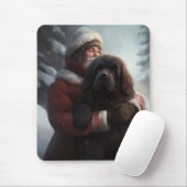 Newfoundland met Sinterklaas Feestelijke Kerstmis Muismat (Met muis)