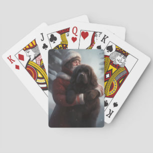 Newfoundland met Sinterklaas Feestelijke Kerstmis Pokerkaarten
