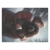 Newfoundland met Sinterklaas Feestelijke Kerstmis Tafelkleed (Voorkant (Horizontaal))