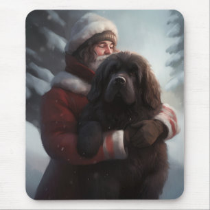 Newfoundland Met Sinterklaas Festieve Kerstmis  Muismat