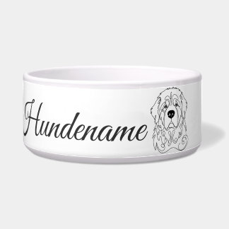 Newfoundland Minimalist Line Art personalized bowl Voerbakje