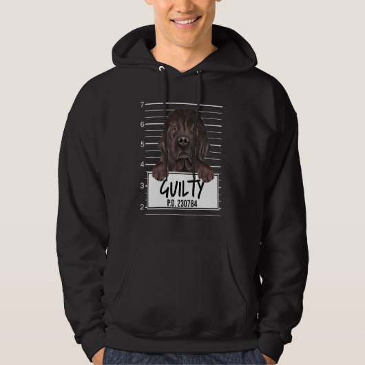 Newfoundland Mugshot Guilty Dog Hoodie (Voorkant)