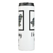 Newfoundland/Newfie Dog Y&B Grid Silhouette Thermosbeker (Achterkant)