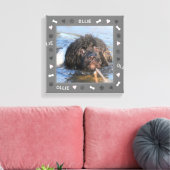 Newfoundland Newfie Foto en Naam Canvas Afdruk (Insitu (Woonkamer))