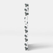 Newfoundland Newfie Hond Schattig Silhouet Grid Wi iPhone Hoesje (Rechterkant)