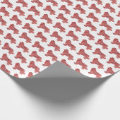 Newfoundland Newfie Kersthond Silhouette Wit Cadeaupapier (Hoek)