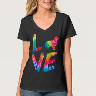 Newfoundland Newfie Tie Dye Love Dog mama T-shirt