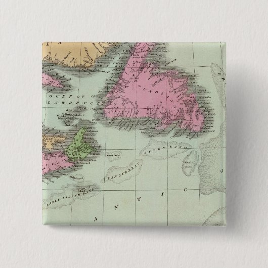 Newfoundland Nova Scotia en New Brunswick Vierkante Button 5,1 Cm (Voorkant)