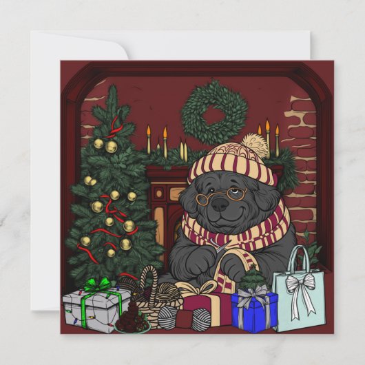 Newfoundland Oma/Opa Feestdagenkaart (Voorkant)