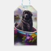 Newfoundland op een peddel: een Schilderachtig avo Cadeaulabel (Achterkant)