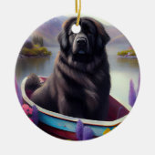 Newfoundland op een peddel: een Schilderachtig avo Keramisch Ornament (Voorkant)