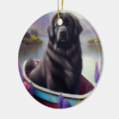 Newfoundland op een peddel: een Schilderachtig avo Keramisch Ornament (Links)