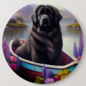 Newfoundland op een peddel: een Schilderachtig avo Ronde Button 6,0 Cm (Voorkant)