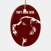 Newfoundland Ornament Personalized Dog Decoration (Voorkant)